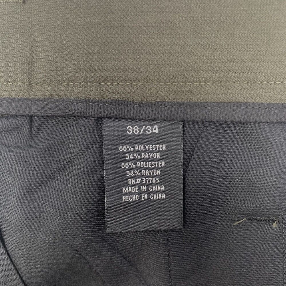 Perry Ellis Portfolio Olive Green‎ Pleated w/Leg Hem Mens Dress Pants Size 38/34 - Picture 4 of 9